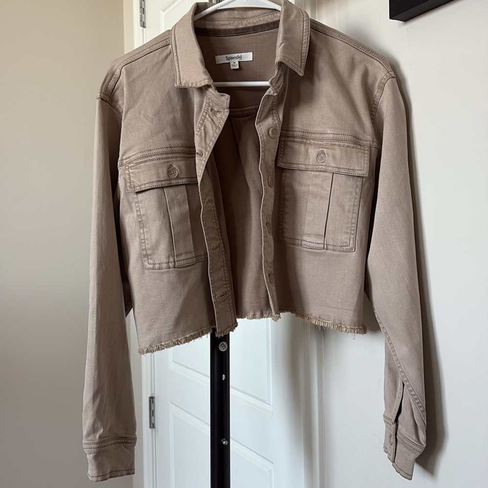 Splendid Taupe Shirt Jacket